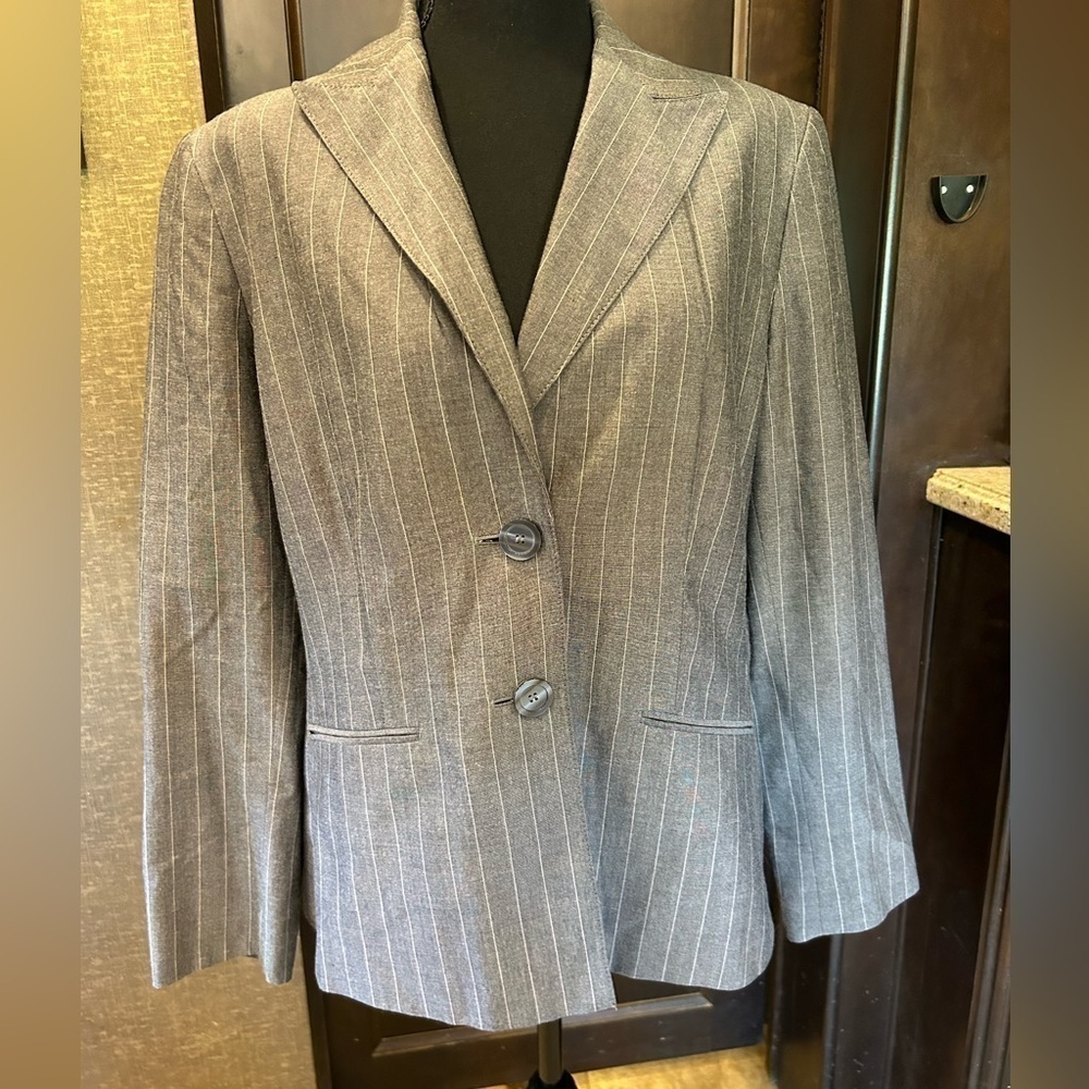 Kasper size 14 lined jacket. Pin stripe